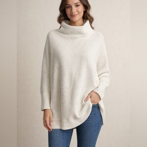 Free People Oversized Cream Cowl Neck Sweater size Small